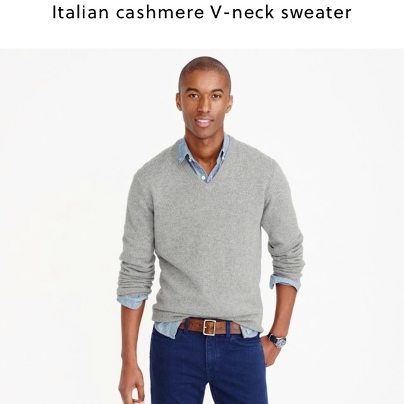 J. Crew Other - Men’s J Crew Cashmere v neck sz L BLUE
